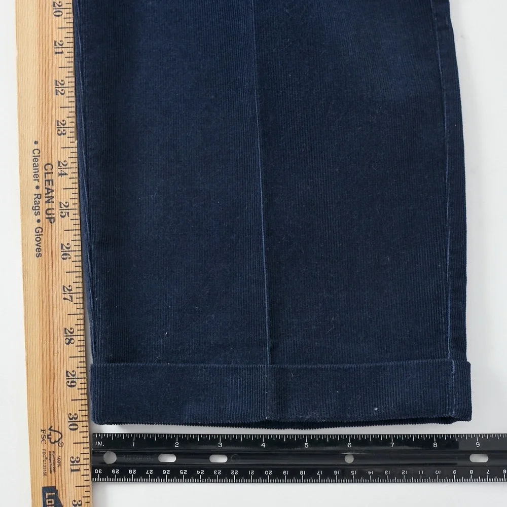 Jos A Bank Executive Collection‎ Navy Corduroy Pleated Cuffed Pants Mens 38x30